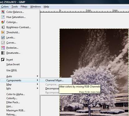 Kolari Vision Infrared photography digital fale color GIMP tutorial