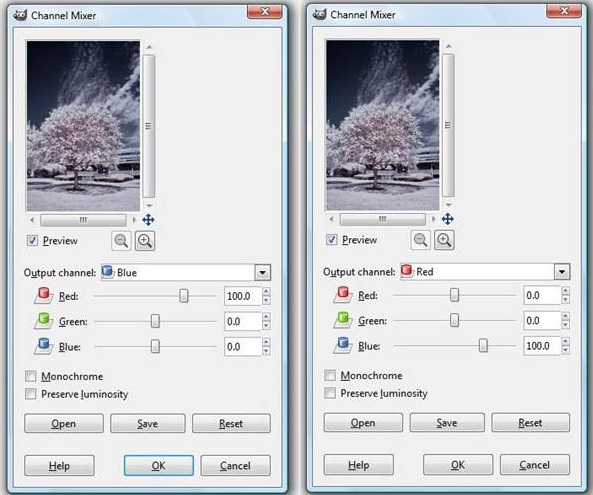 fixing blue colorcast with gimp