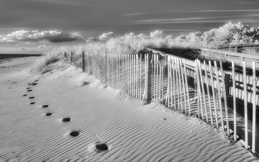 infrared footsteps in the sand
