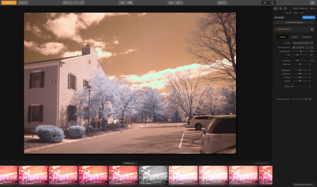Infrared Photography Post Processing with Luminar