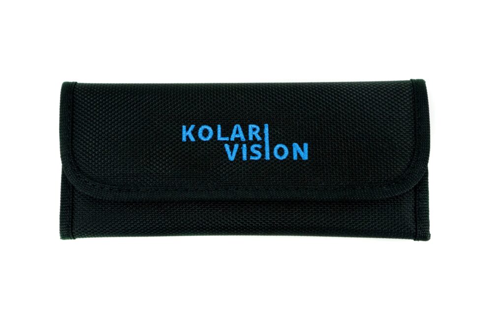 black filter pouch with blue kolari vision logo