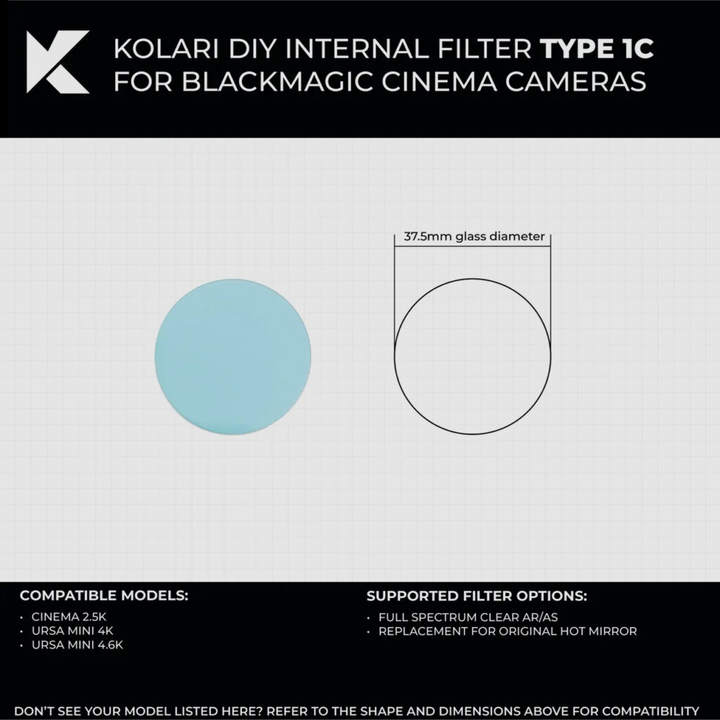 Kolari Internal Filter for Blackmagic Cinema Camera DIY Repair   BMPCC Typess Large 3