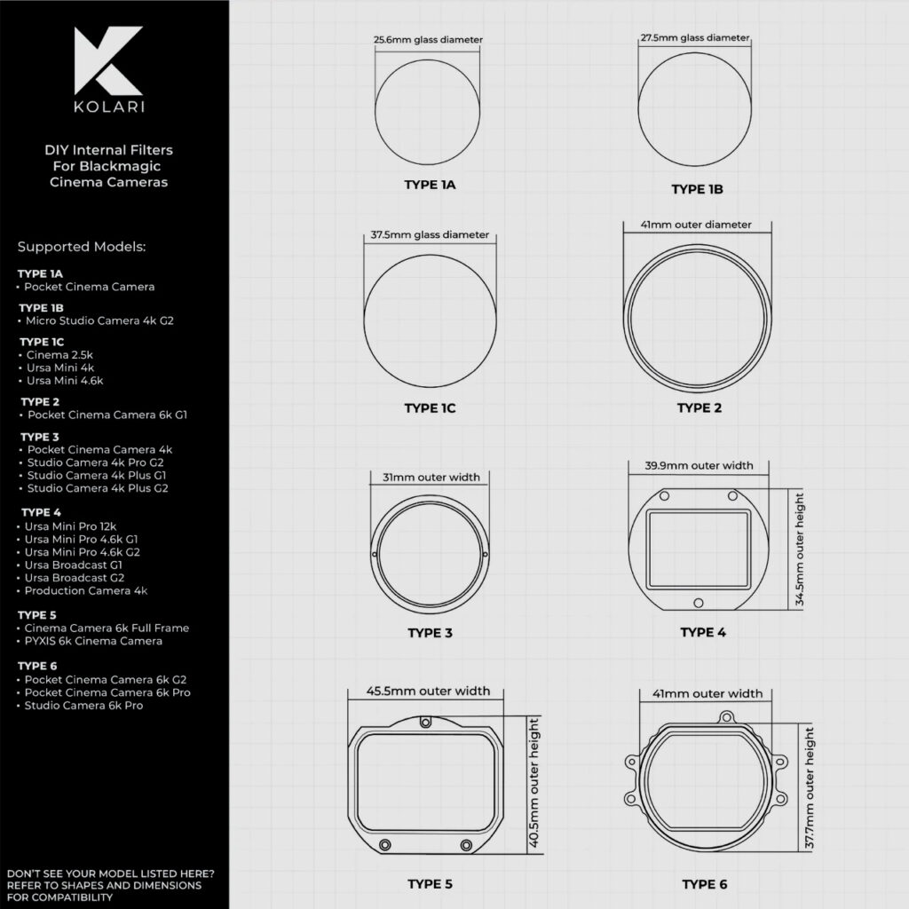 Kolari Internal Filter for Blackmagic Cinema Camera DIY Repair   bmpcctypeslatest Large 2