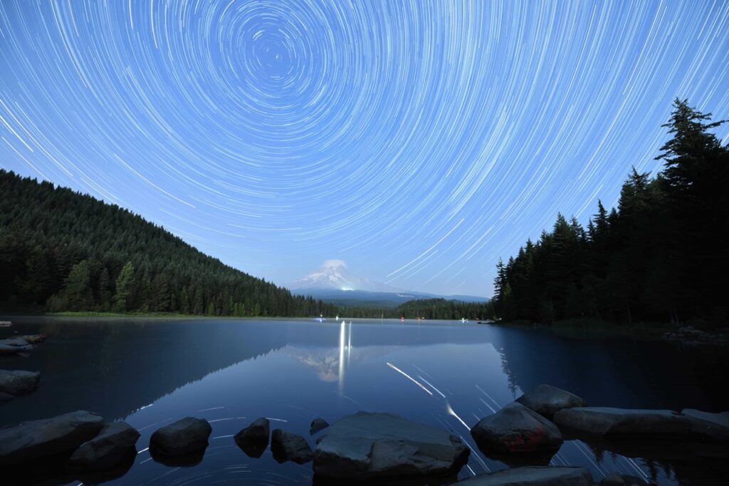 Image name: Mt Hood Startrails, Author name: Karthik Devarajan