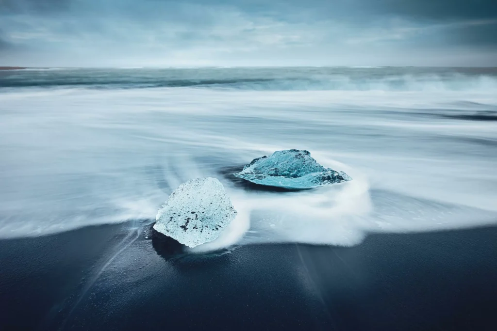 Surreal long exposure infrared image titled “Ice Crystals,” with delicate patterns enhanced by the use of a variable ND filter