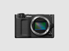 Nikon ZR full-spectrum capable mirrorless camera body only displayed without lens.