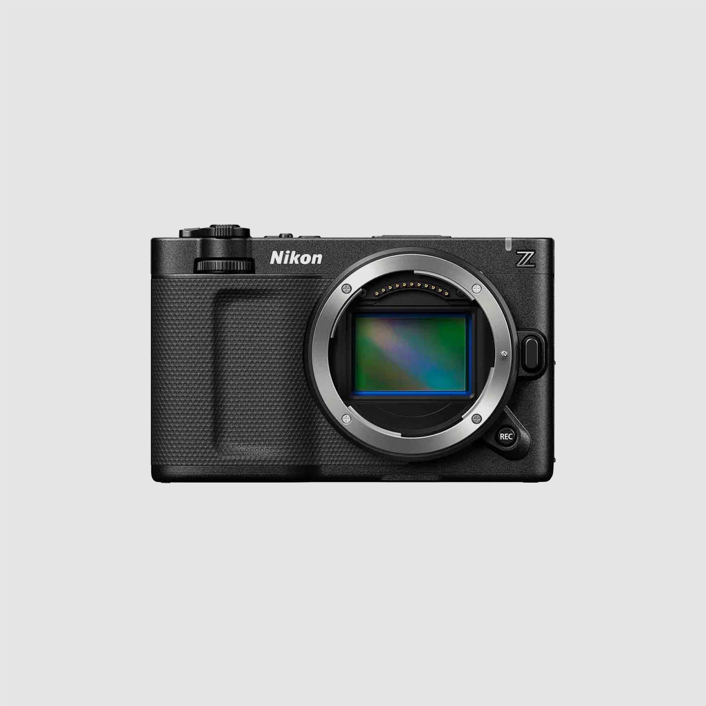 Nikon ZR full-spectrum capable mirrorless camera body only displayed without lens.